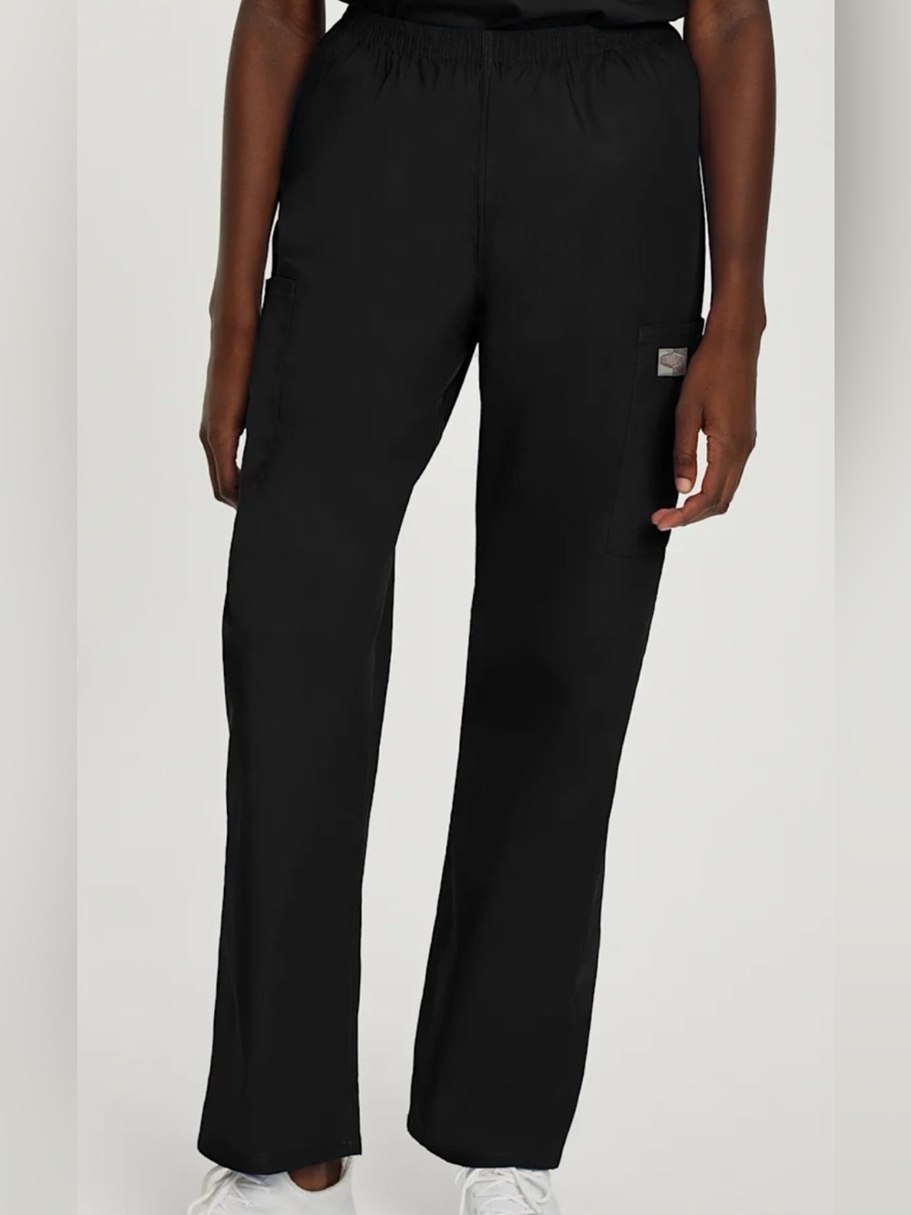 NEW WITH TAGS ScrubZone by Landau Black Elastic Waist Cargo Scrub Pants